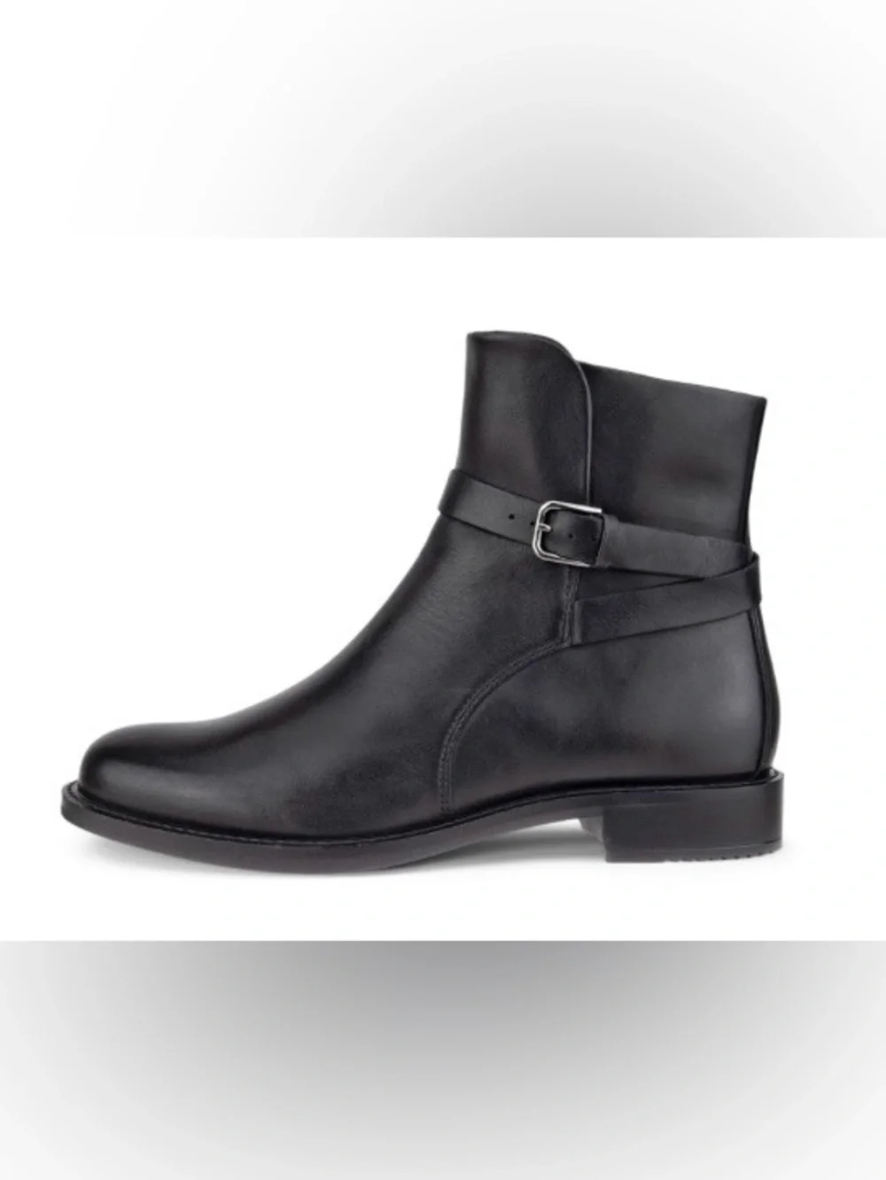Ecco Black Leather Ankle Boots with Zipper